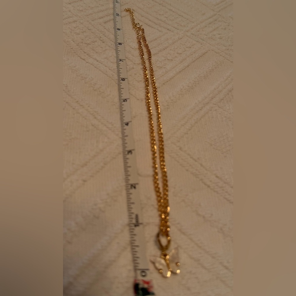 Necklace - 16-18” gold tone w/pearlized butterfly pendant. New. BOGO offer ⬇️ - Picture 9 of 10